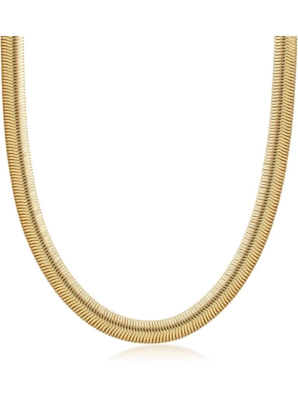 Elegant 18K Gold Plated Herringbone Snake Chain Necklace for Women - Made in